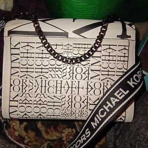 Michael Kors Black and White Crossbody Bag